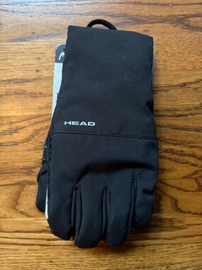 HEAD Black Winter Ski Gloves with Logo